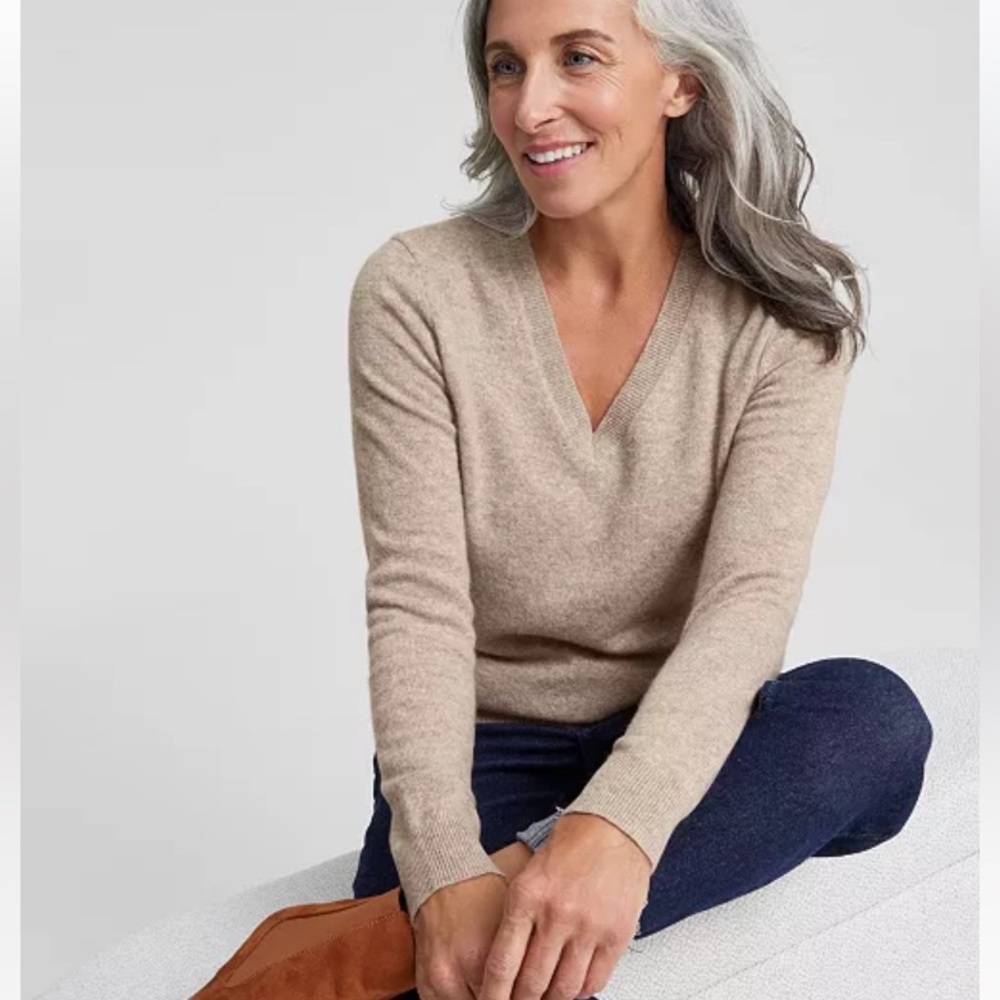 Charter Club Luxury Cashmere Long Sleeve Sweater Size Small